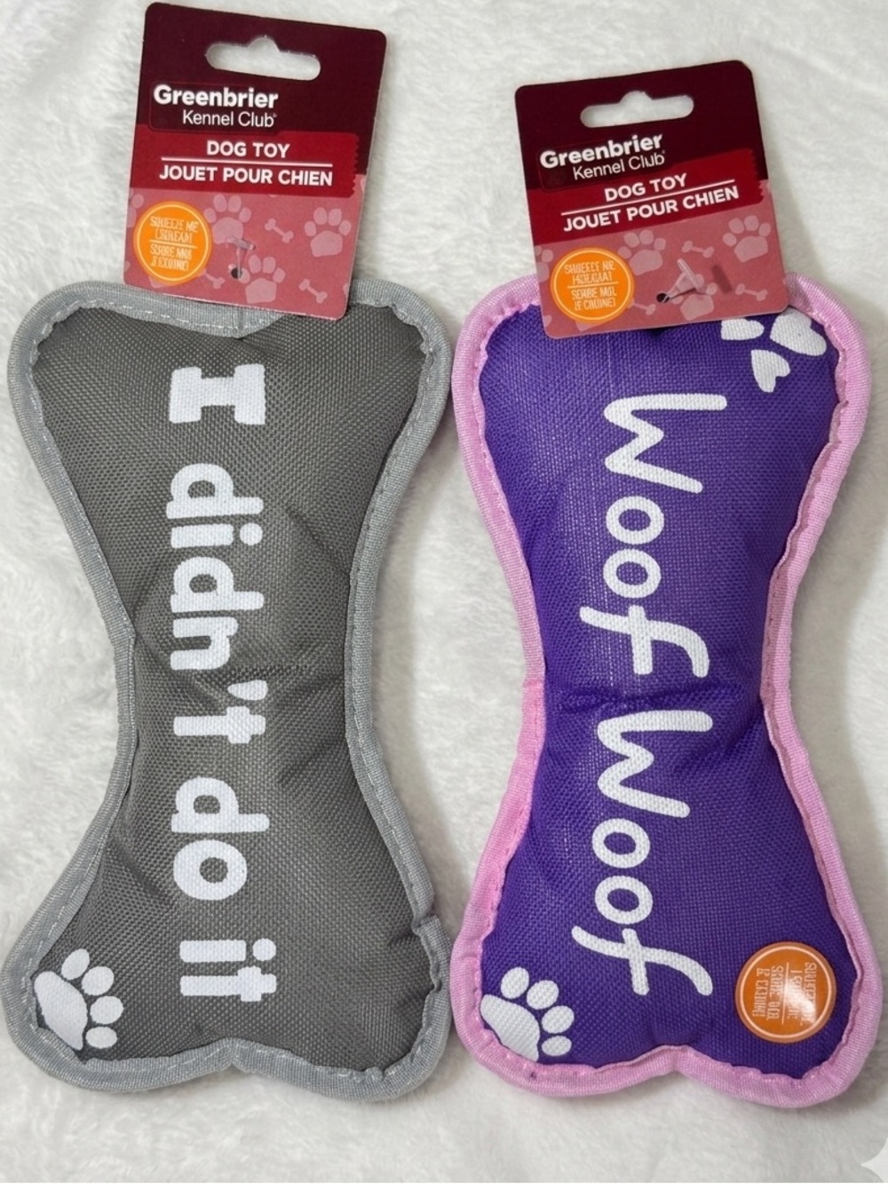 Greenbrier Kennel Club Dog Toys Lot of 2 Woof Woof I Didn't Do It